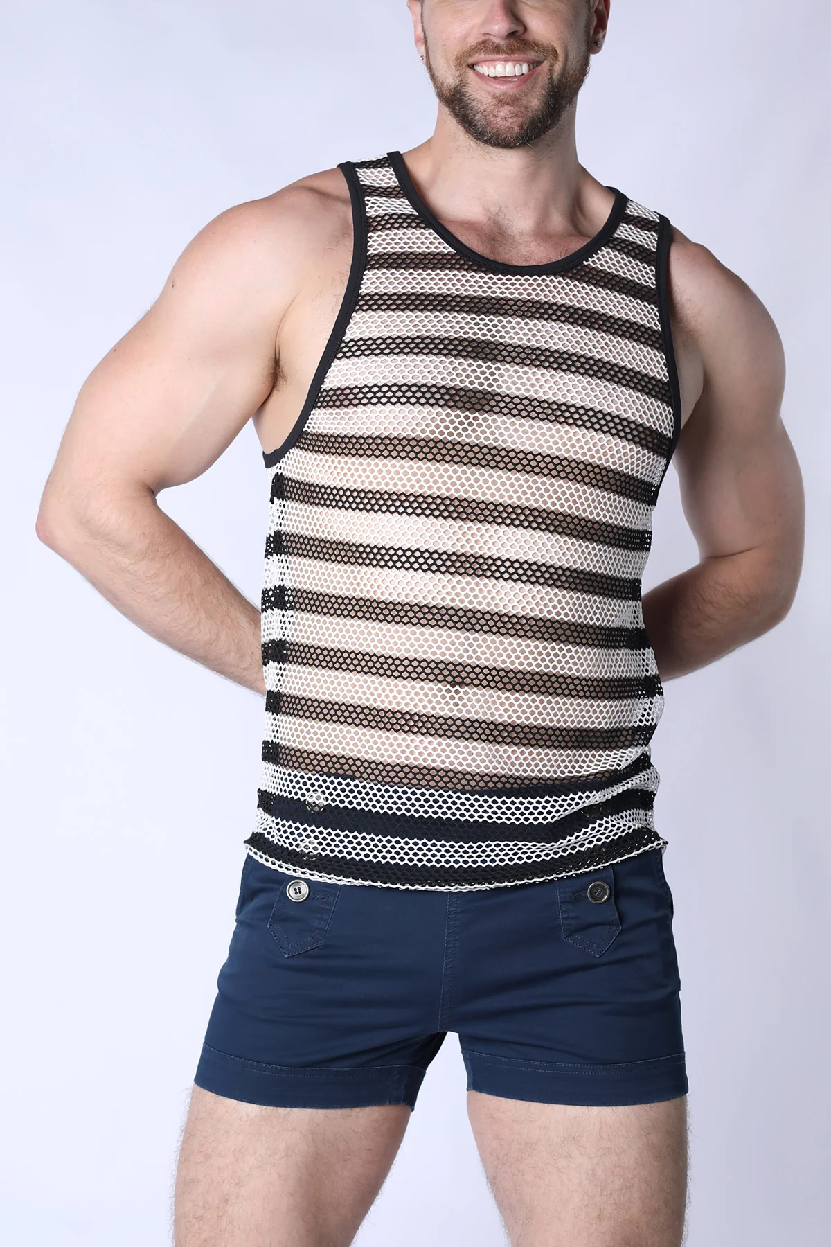 Mariner Mesh Stripe Tank Top - Image 11